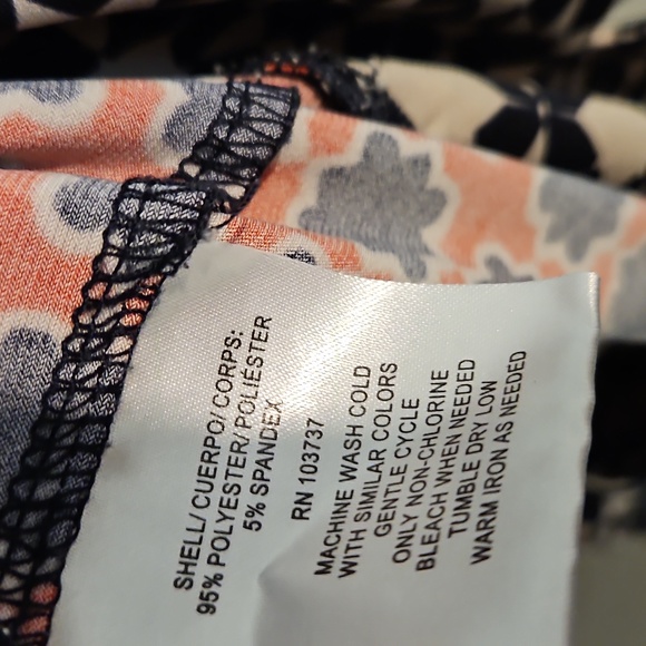 Donna Morgan Size 10 Collar Button Tie Waist Geometric Dress Final Price - Picture 7 of 9